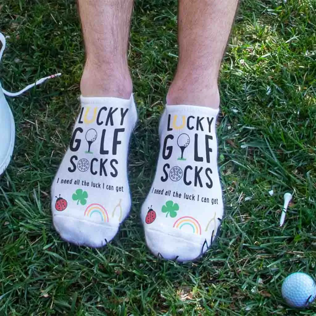 🏌️‍♂️ Lucky Golf Socks – Funny No-Show Socks for Golfers ⛳🍀