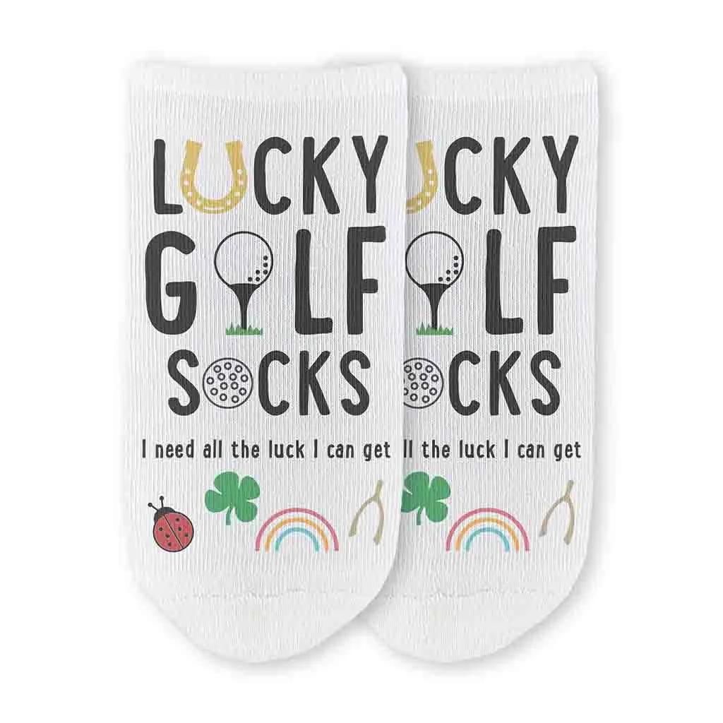 🏌️‍♂️ Lucky Golf Socks – Funny No-Show Socks for Golfers ⛳🍀