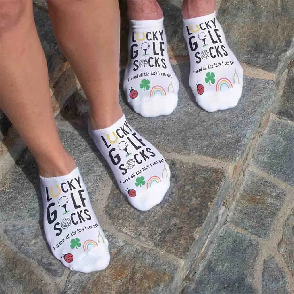 🏌️‍♂️ Lucky Golf Socks – Funny No-Show Socks for Golfers ⛳🍀