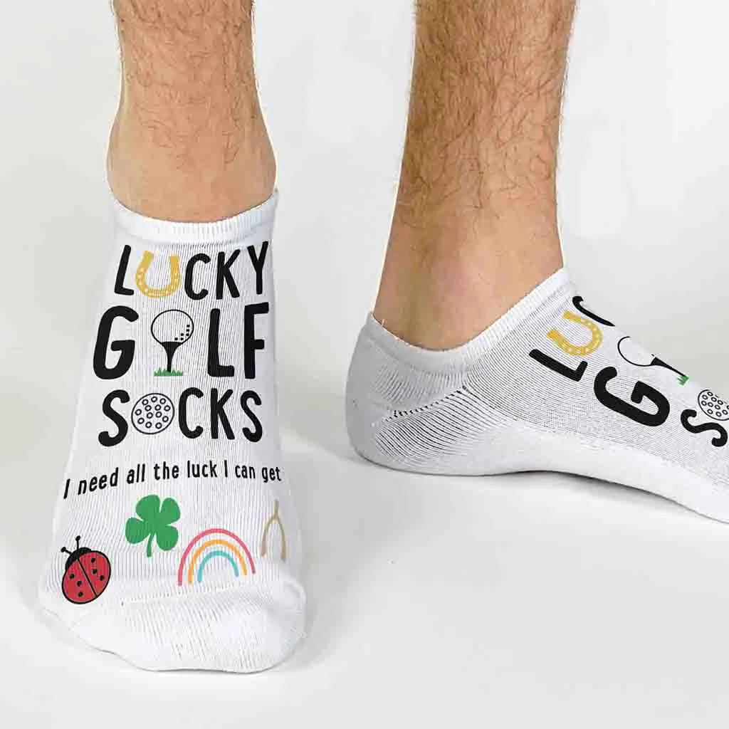 🏌️‍♂️ Lucky Golf Socks – Funny No-Show Socks for Golfers ⛳🍀