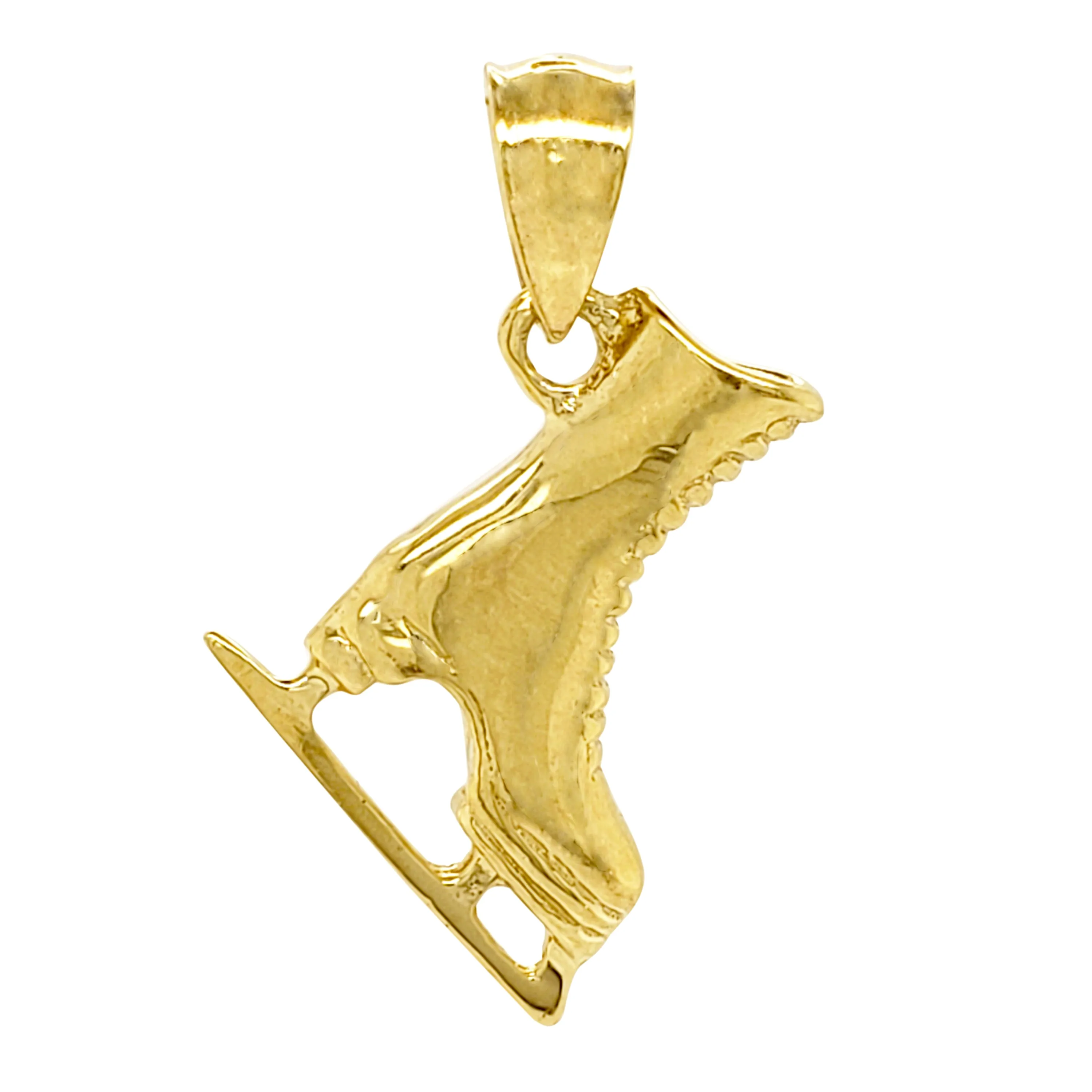 14k Yellow White or Rose Gold Figure Ice Skating Shoes Charm Pendant 2.4 grams