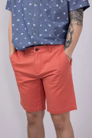 1897 Legends 9” Heavy Washed Twill Flat Front Shorts for Men in Red | 5GLL1223-NANTUCKETRED