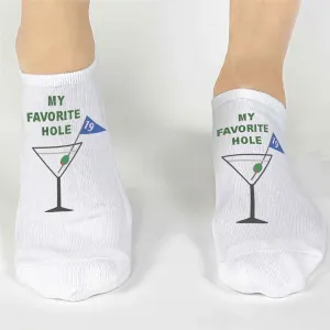 19th Hole Golf Socks – Funny No-Show Socks for Golfers