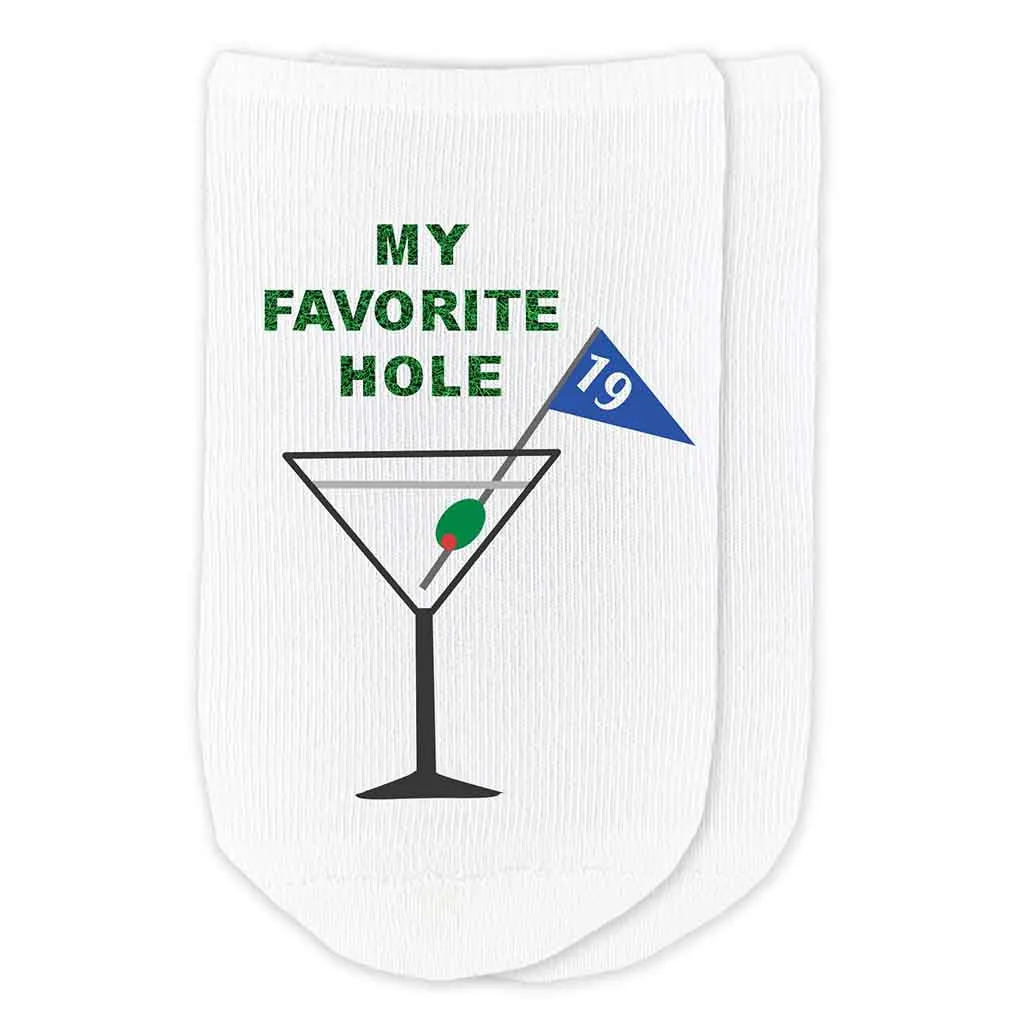 19th Hole Golf Socks – Funny No-Show Socks for Golfers