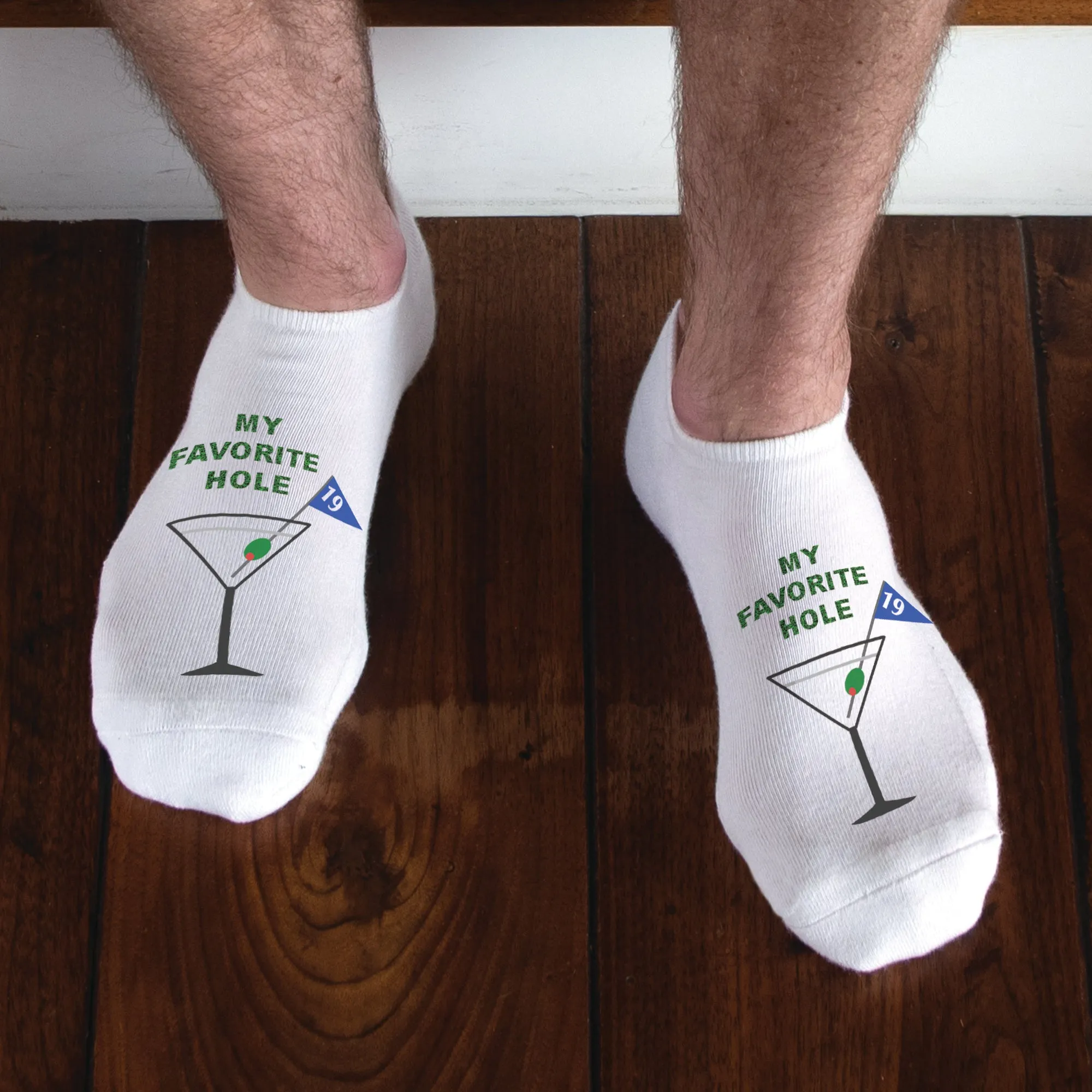 19th Hole Golf Socks – Funny No-Show Socks for Golfers