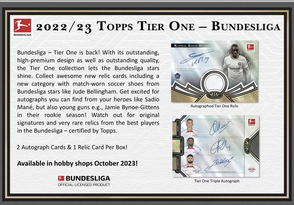 2022-23 Topps Tier One Bundesliga Soccer Hobby