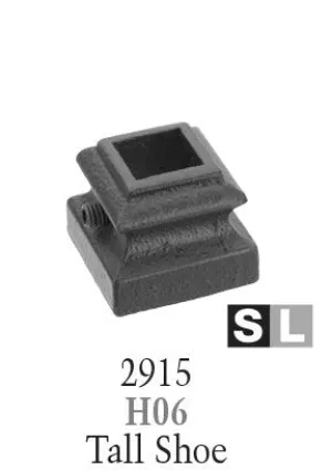2915 Series H06 Flat (With Set Screw) Shoe For 9/16 in. Square Baluster