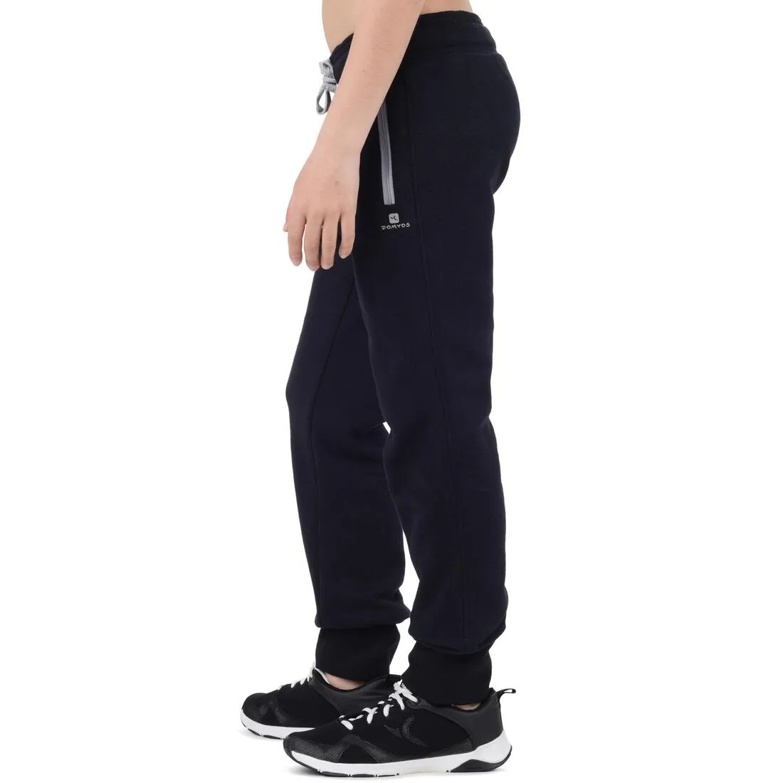 520 Boys' Slim-Fit Warm Gym Bottoms With Pockets - Black