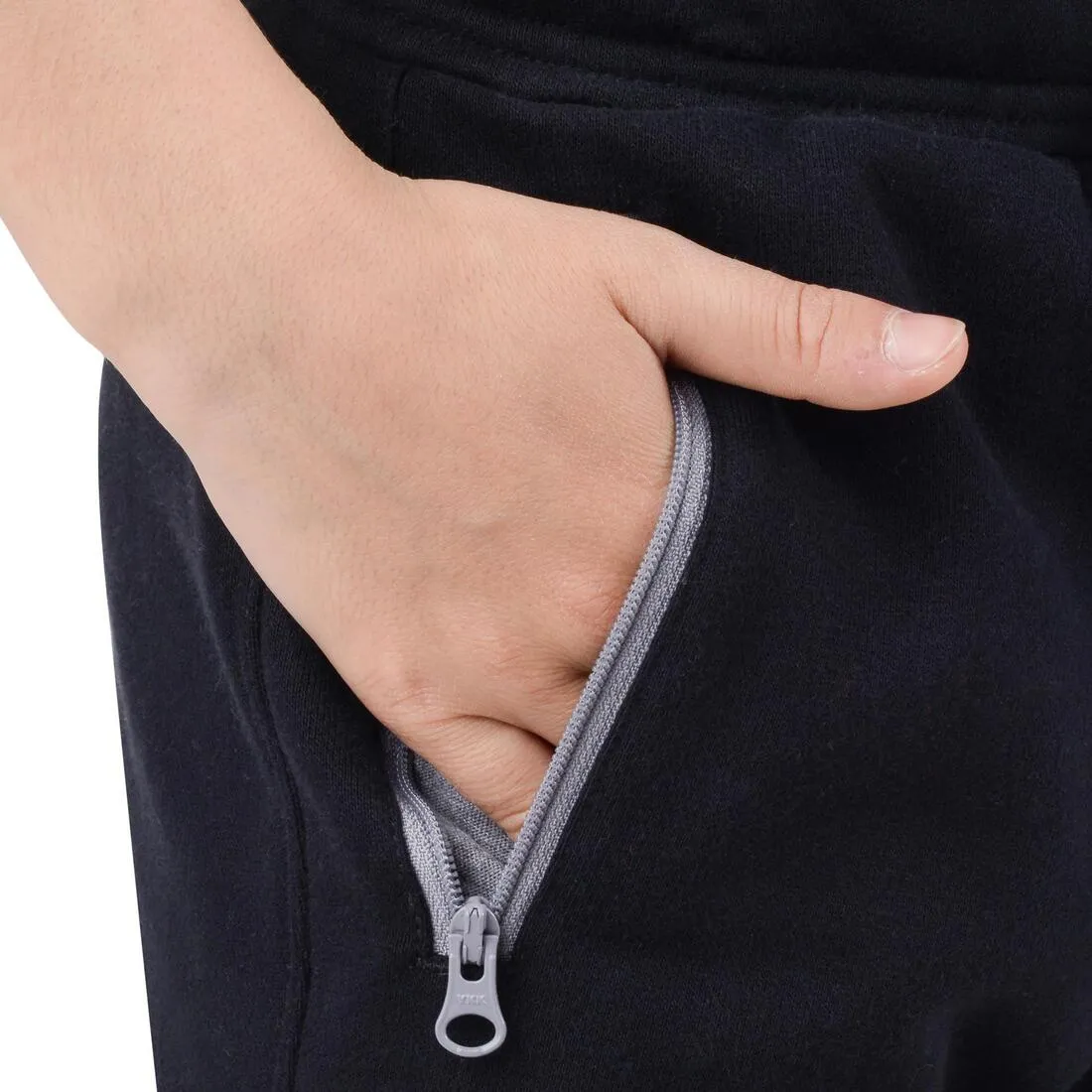 520 Boys' Slim-Fit Warm Gym Bottoms With Pockets - Black