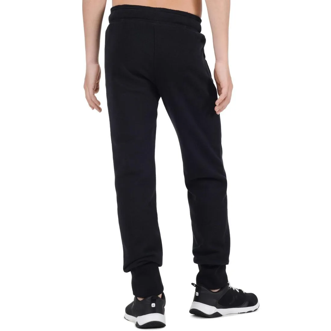 520 Boys' Slim-Fit Warm Gym Bottoms With Pockets - Black
