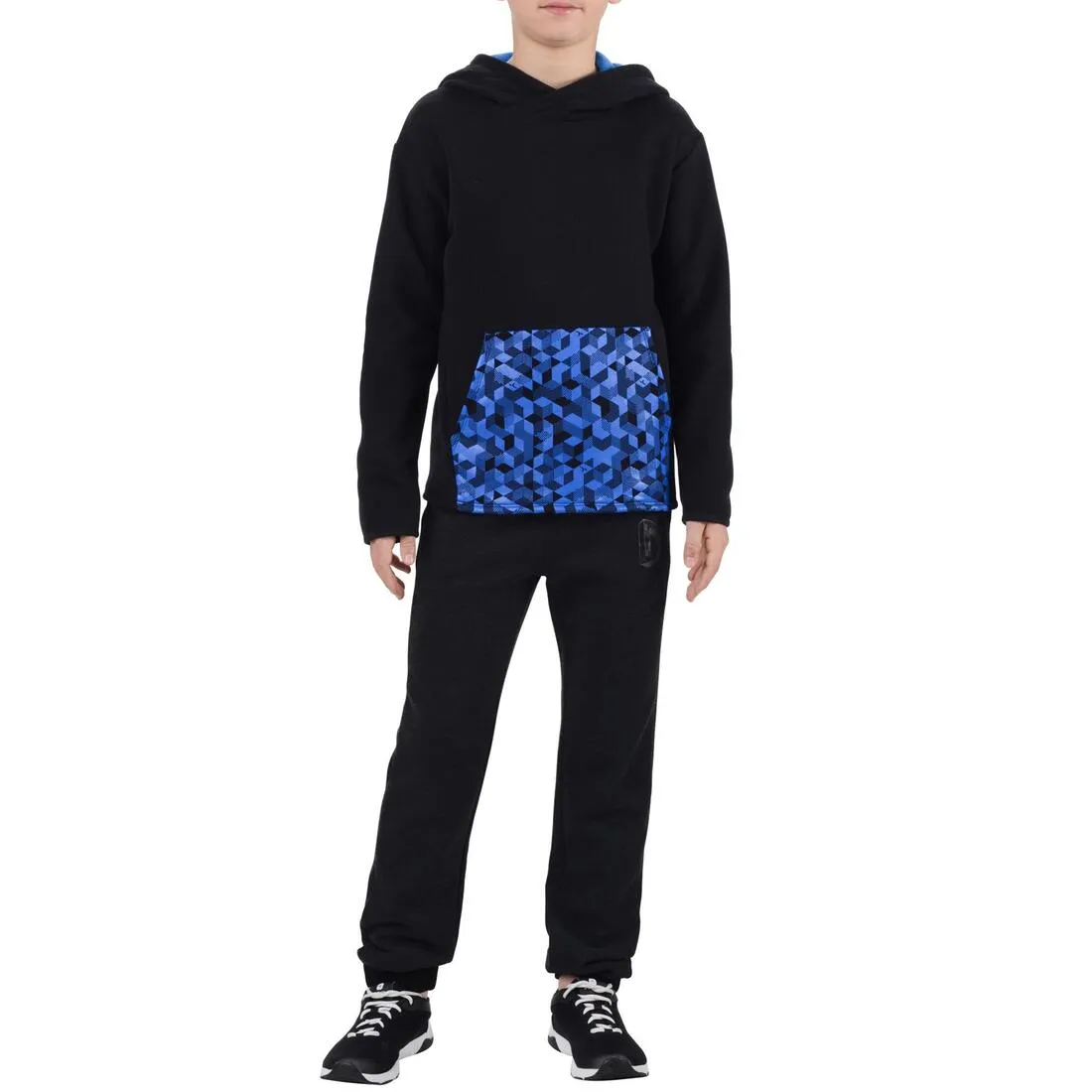 520 Boys' Slim-Fit Warm Gym Bottoms With Pockets - Black