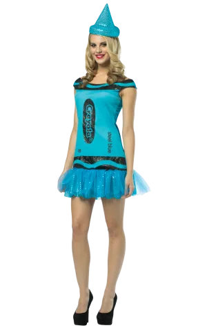 Adult Blue Glitter Crayola Costume