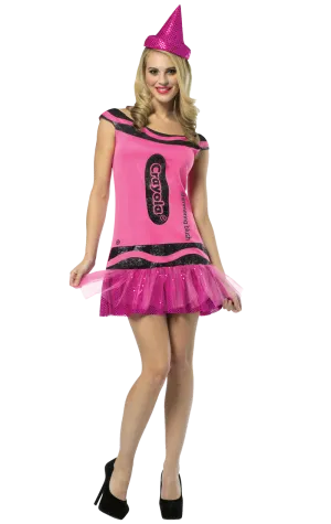 Adult Pink Glitter Crayola Costume