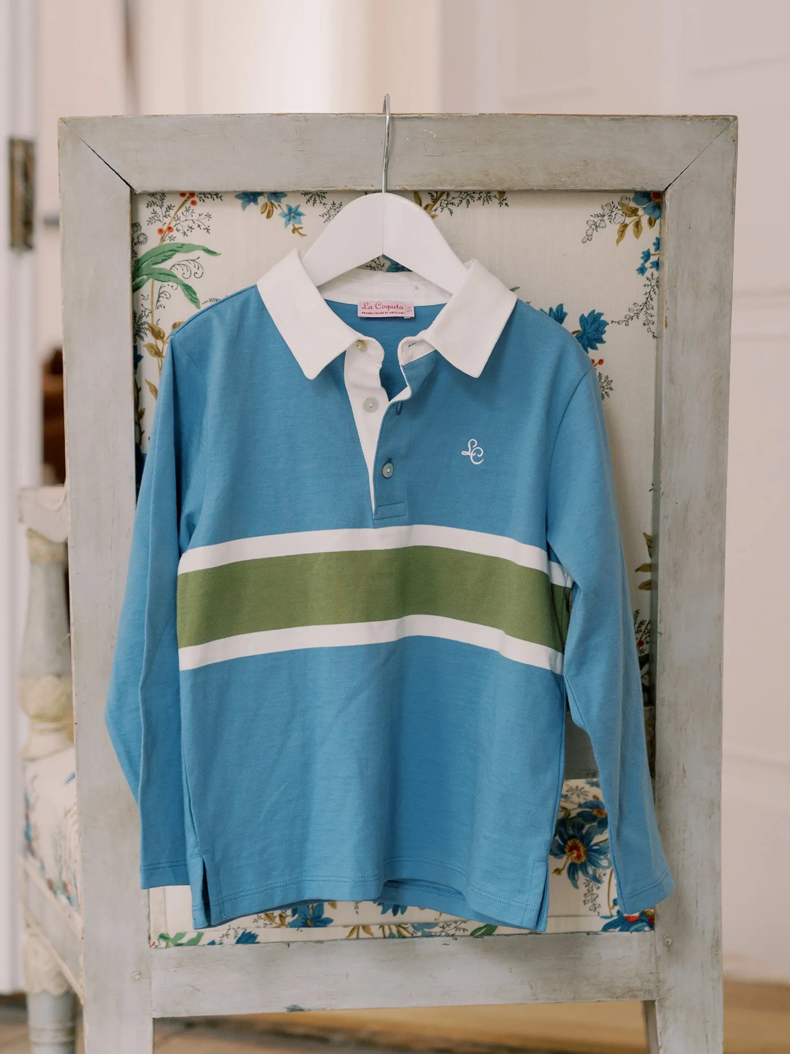 Blue Stripe Tijo Long Sleeve Boy Rugby Shirt
