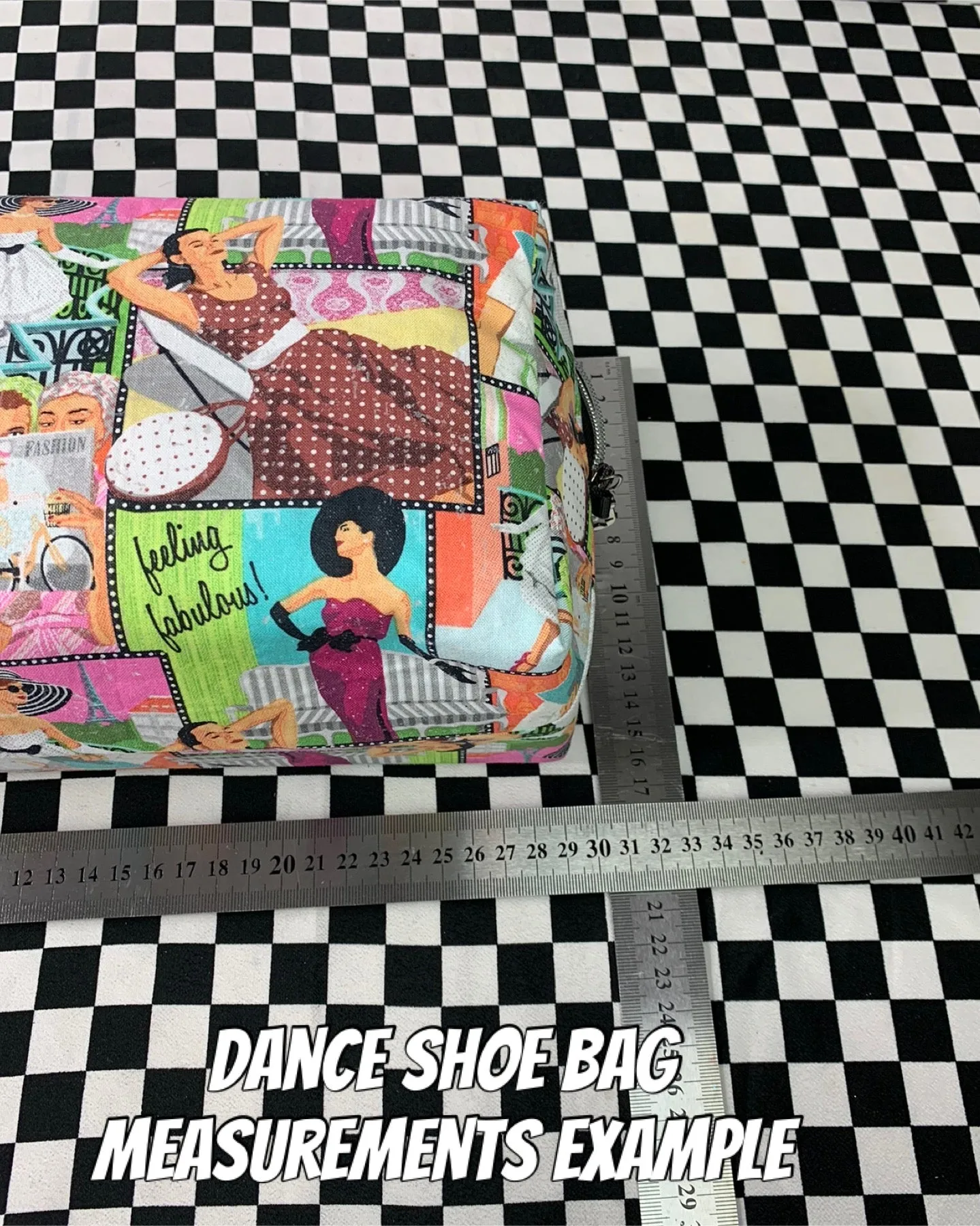 Bowling print dance shoe bag regular