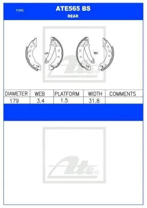 Brake Shoes Ford Figo,Escort,Fiesta,Ka, Mazda Soho