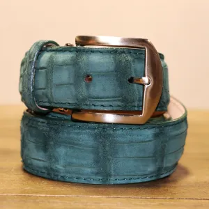 Buffed Alligator Belt - Sage