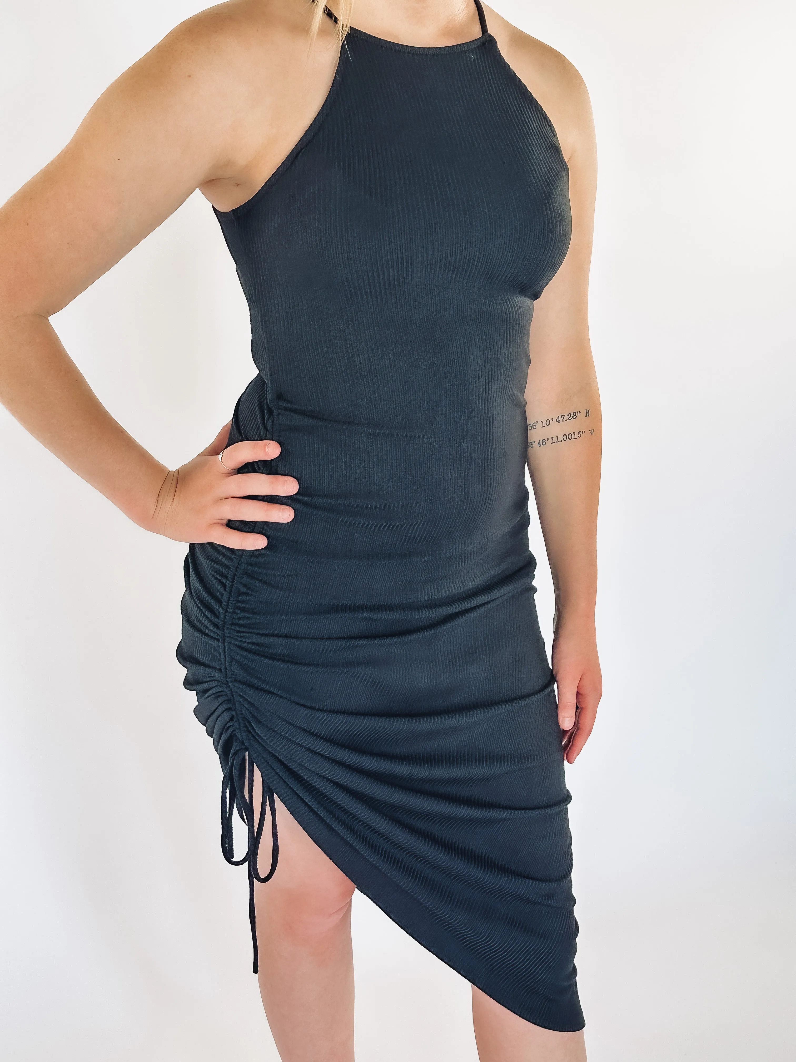 Claire Black Halter Dress
