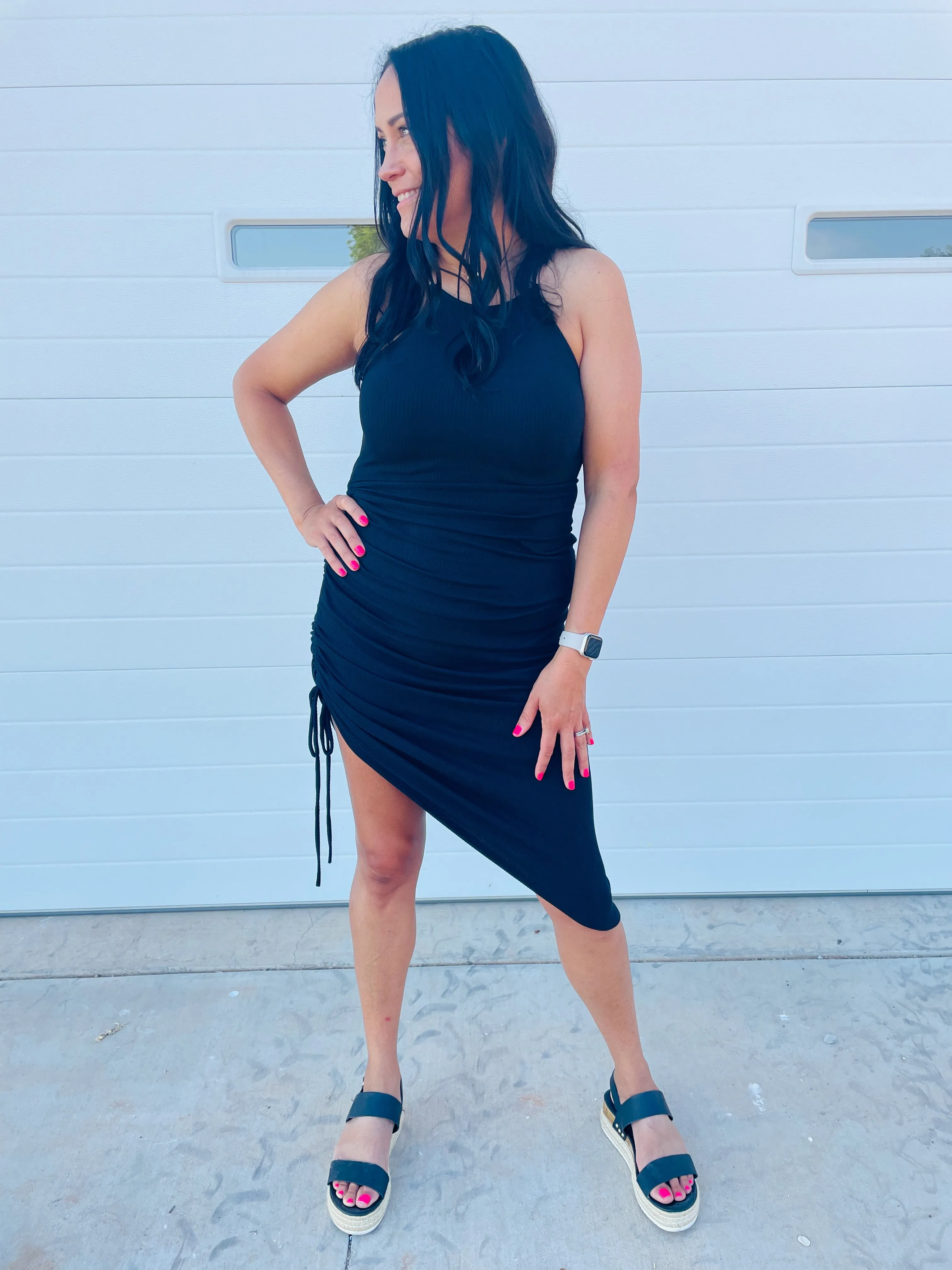 Claire Black Halter Dress
