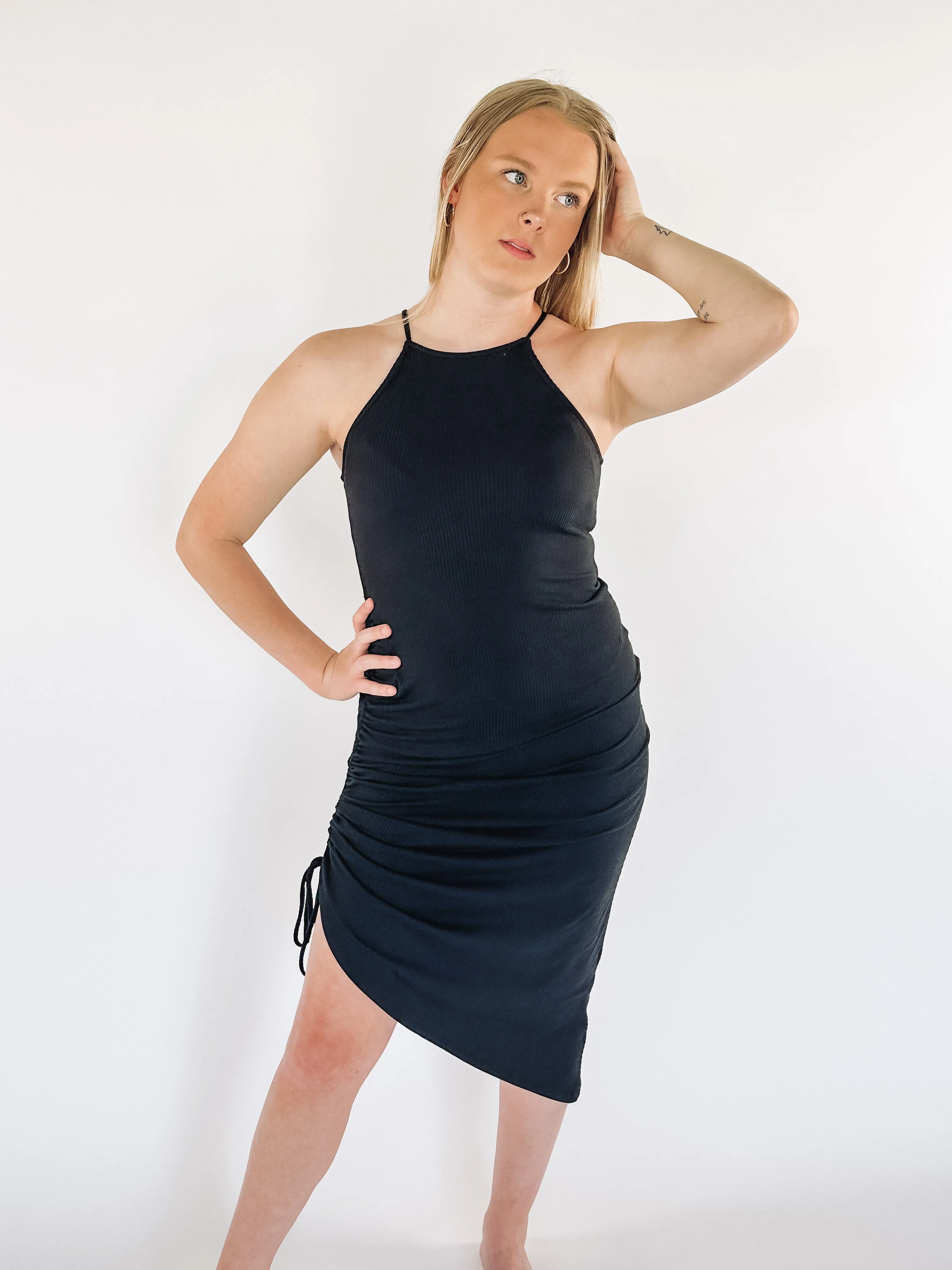 Claire Black Halter Dress