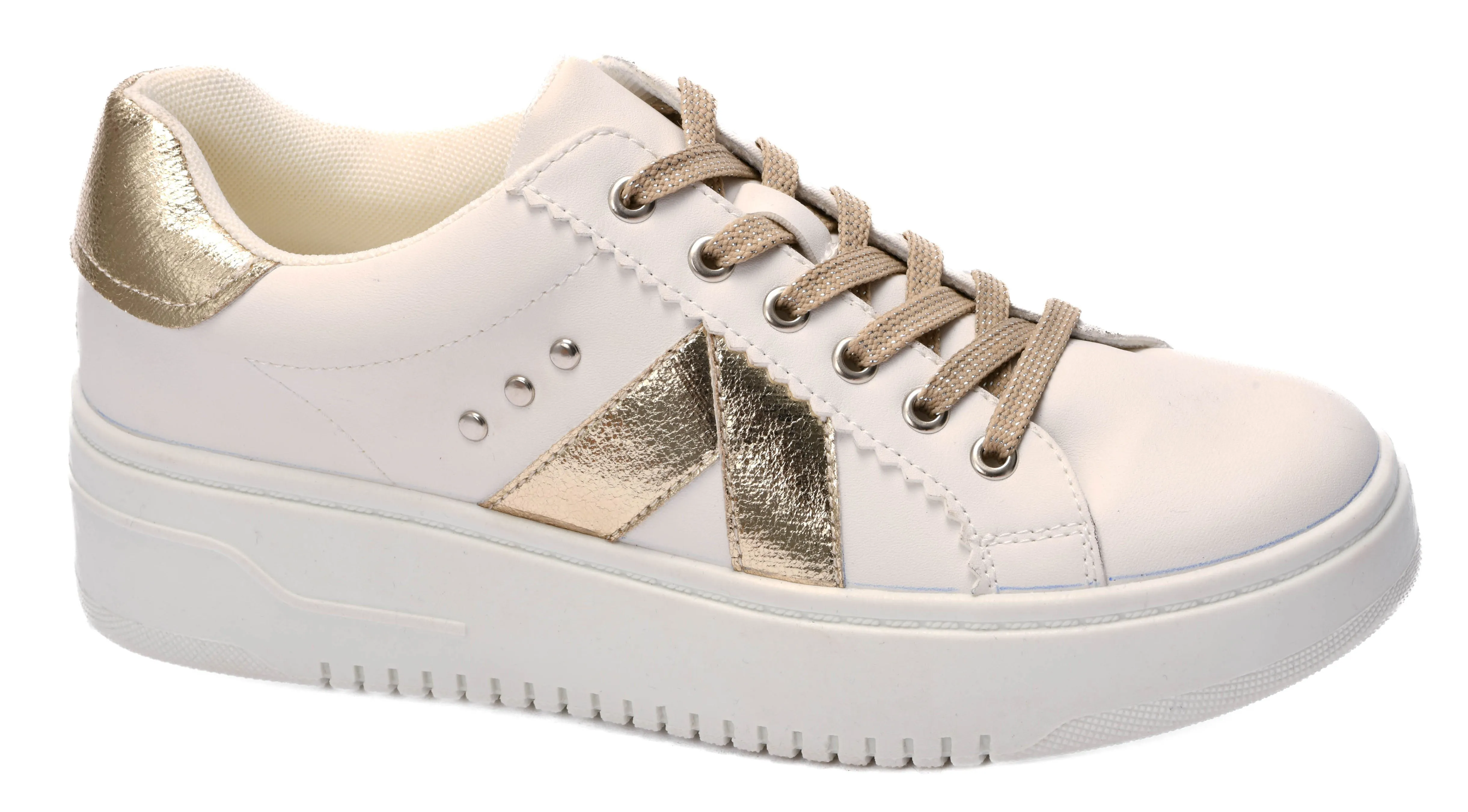 Corkys Tailgate-Gold Crinkle Metallic Sneaker