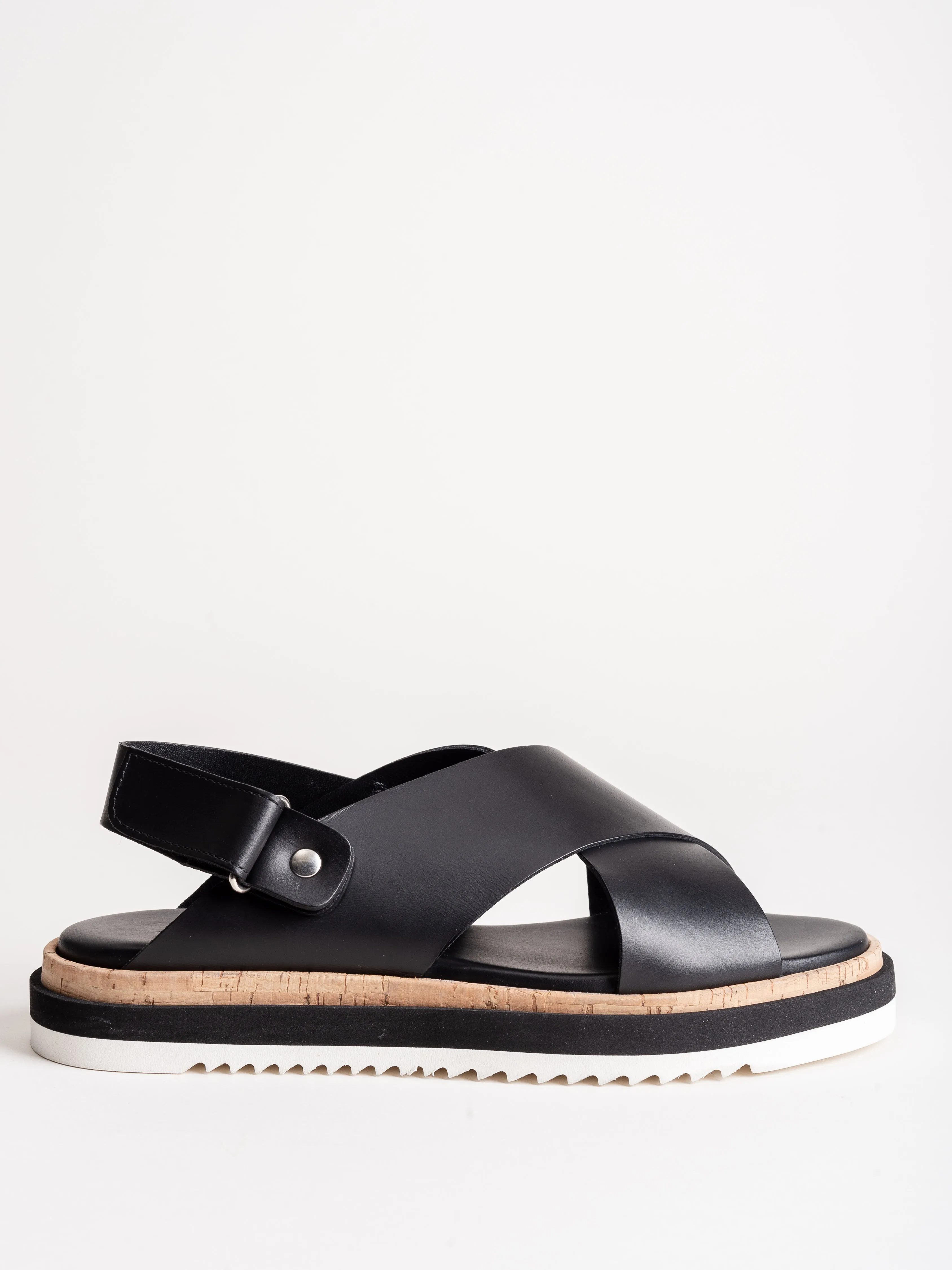 criss-cross sandal - black