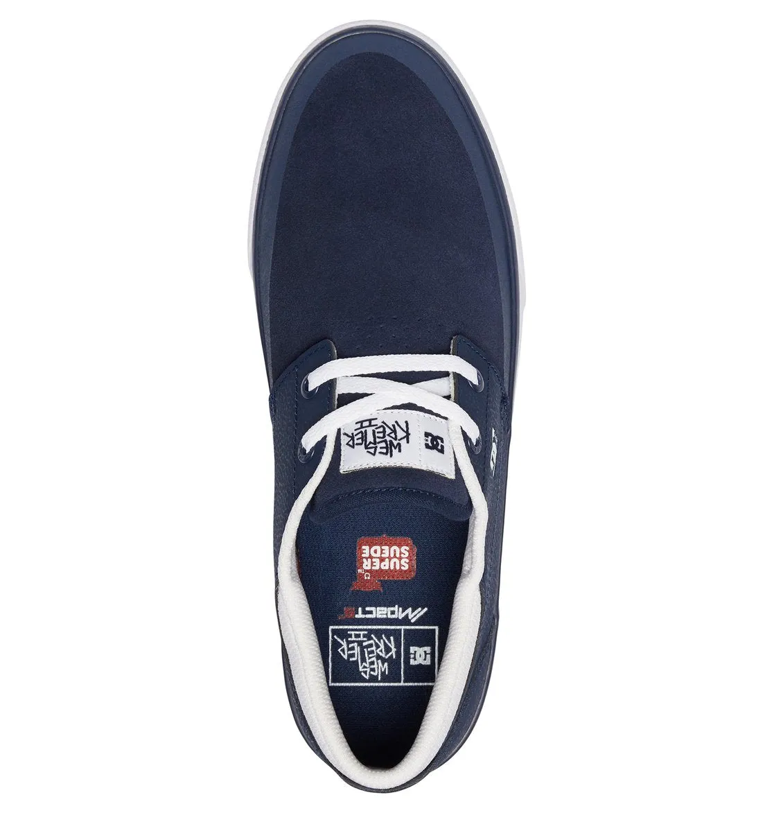 DC SHOES WES KREMER 2 S NAVY & WHITE TRAINERS