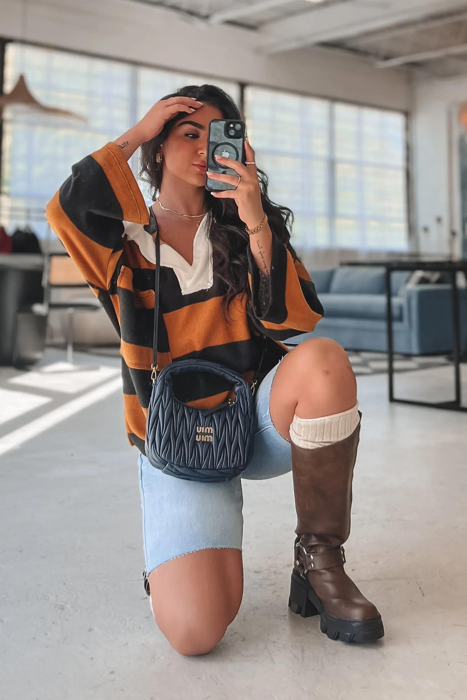 DEAL Cool Girl Club Striped Rugby Shirt