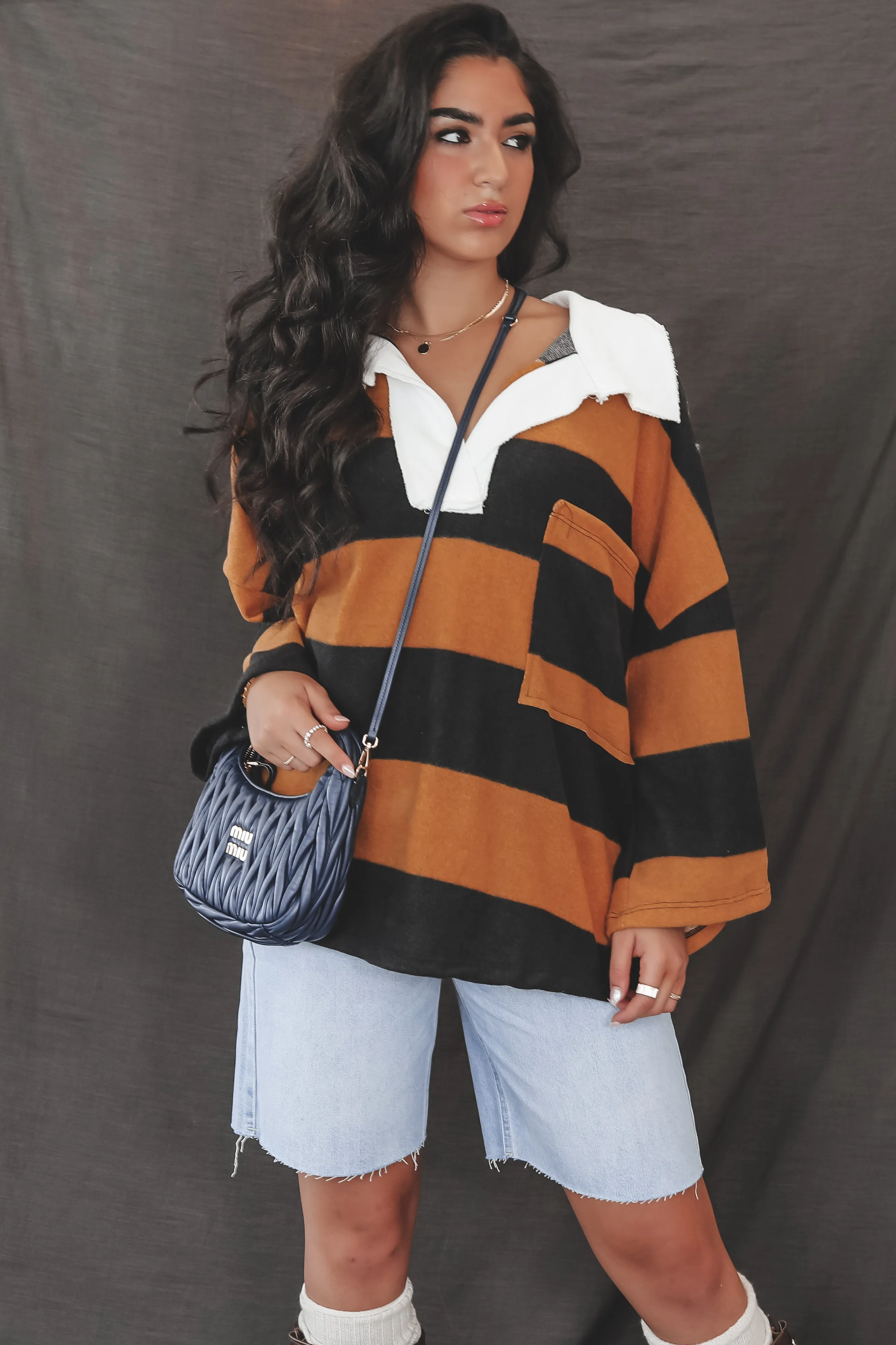 DEAL Cool Girl Club Striped Rugby Shirt