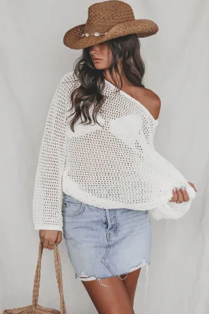 DEAL Ocean Calling Cream Knit Cover Up Top