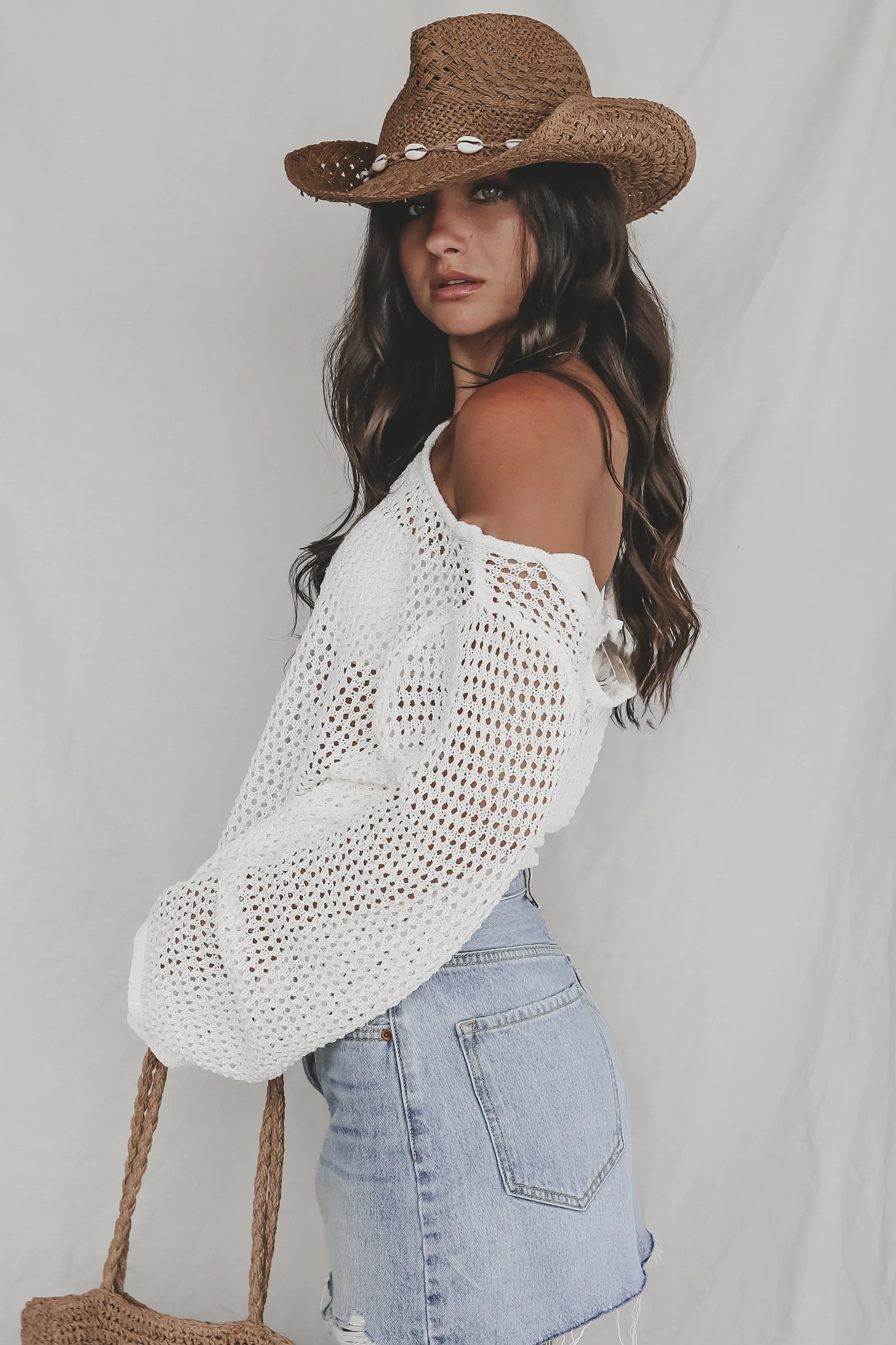 DEAL Ocean Calling Cream Knit Cover Up Top