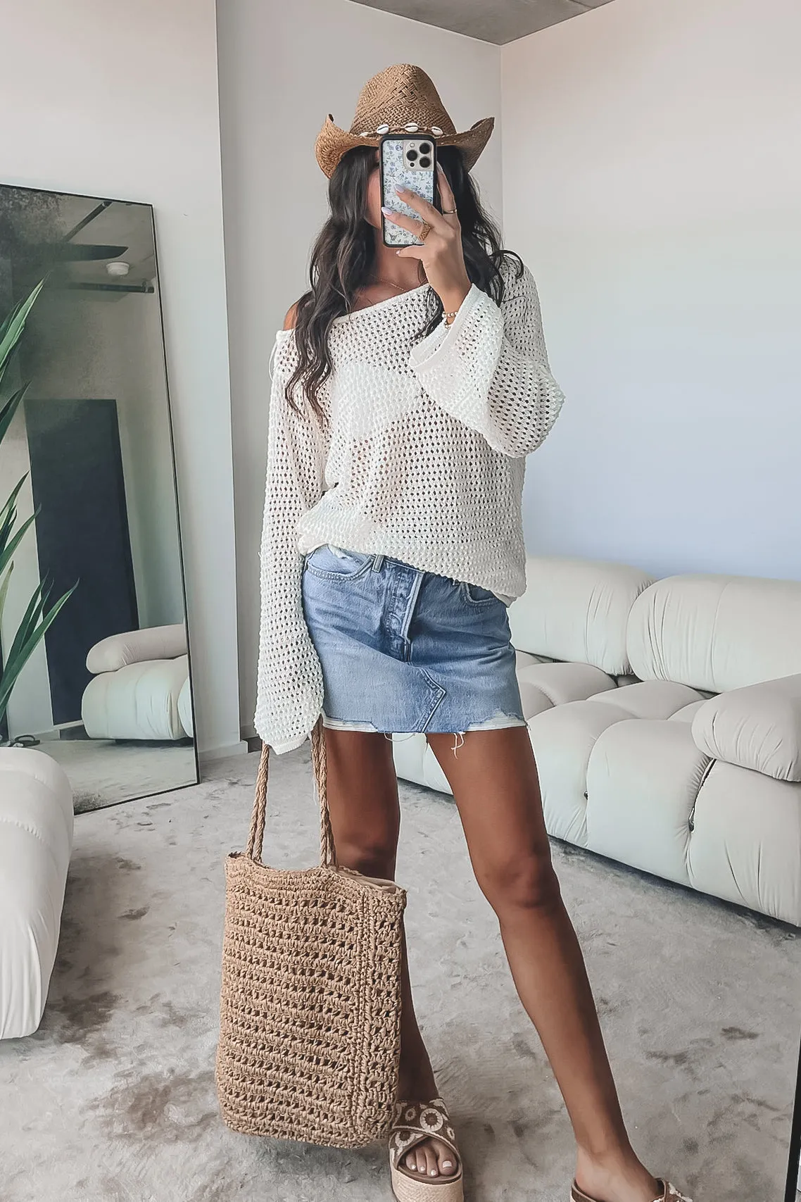 DEAL Ocean Calling Cream Knit Cover Up Top
