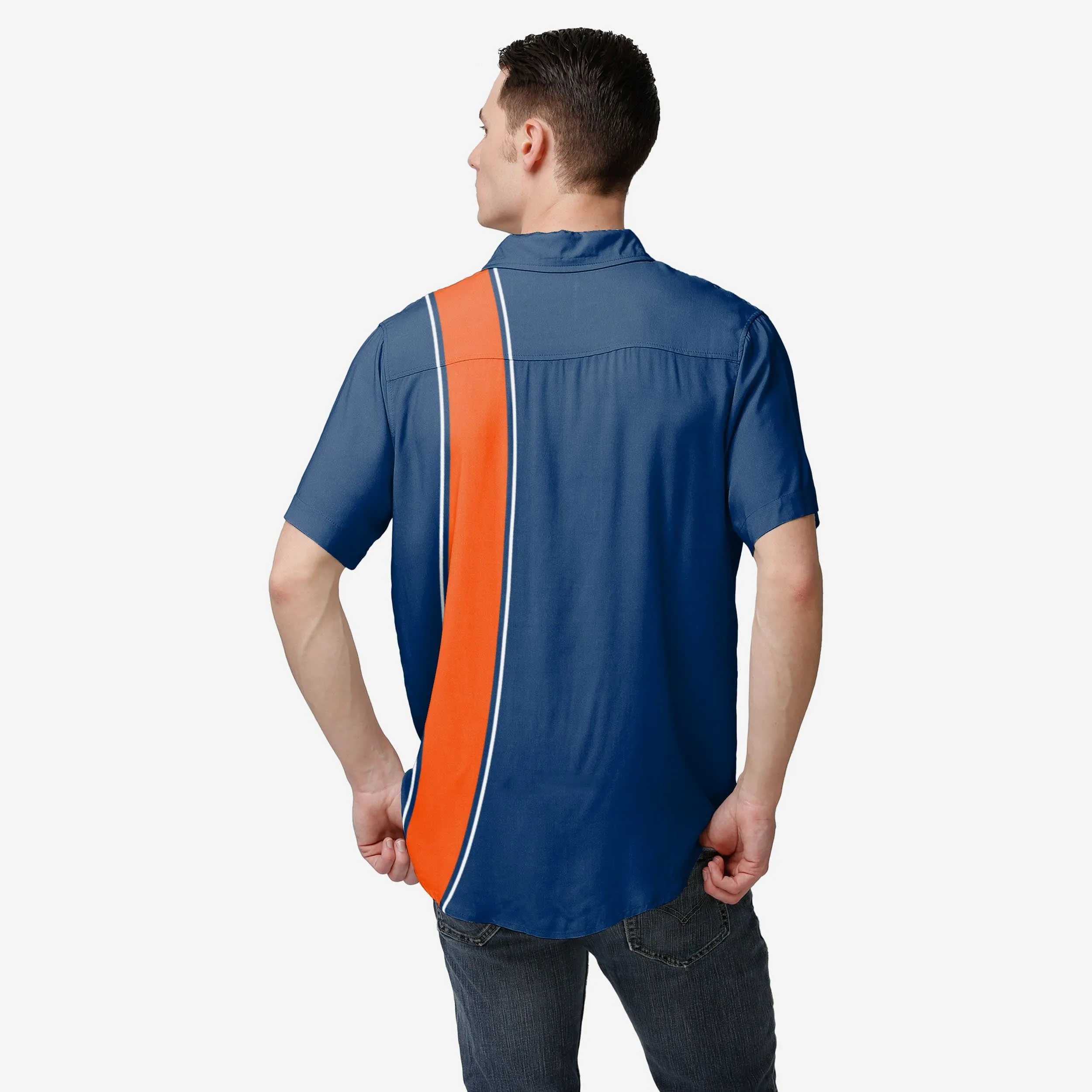 Denver Broncos Bowling Stripe Button Up Shirt
