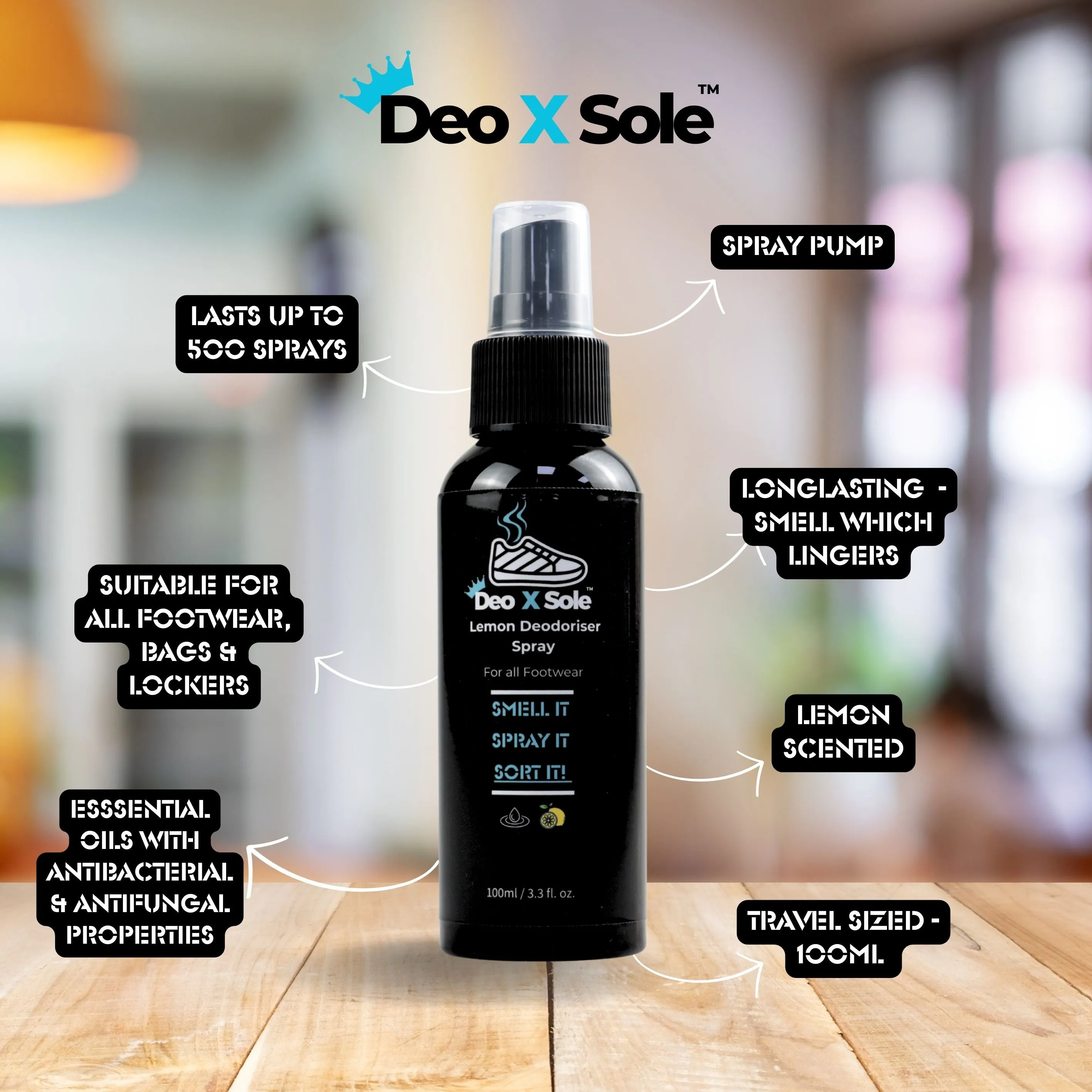 Deo X Sole’s Deodoriser Shoe spray
