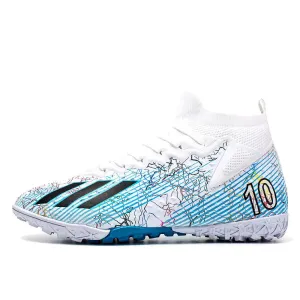 Factory wholesale football shoes with long spikes and broken nails, men's comprehensive training women's sports shoes, flying woven seamless large size