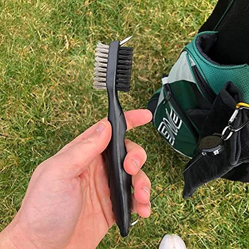 Favritt Golf Towel for Golf Bag with Clip and Accessories Set Golf Cleaning Brush Golf Club Cleaner Golf Gift for Men ，Women, Children