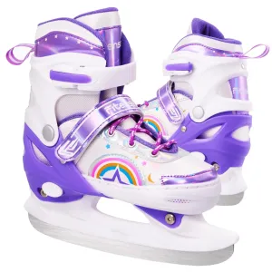 Fitense Adjustable Ice Skates for Kids Girls Ages 3-12 4 Size Ice Skating Shoes Girls Ice Skates with Blades for Outdoor and Rink for Beginner Toddler Large