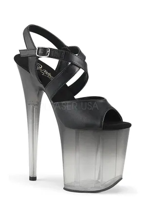 FLAMINGO-822T Exotic Platform Sandal | Black Faux Leather