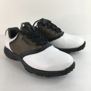 Footjoy GreenJoy Leather Athletic Golf Shoe Mens Size 8 45516 White Brown Black