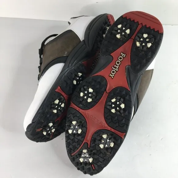 Footjoy GreenJoy Leather Athletic Golf Shoe Mens Size 8 45516 White Brown Black
