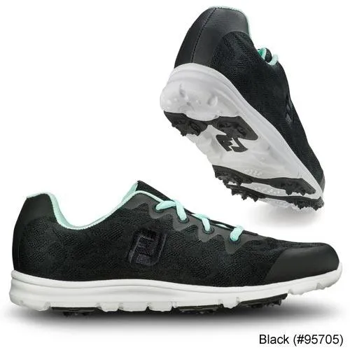 FootJoy Ladies Enjoy Engineered Mesh Spikeless Shoes - CLOSE OUT 8.5 Black (#95705) M