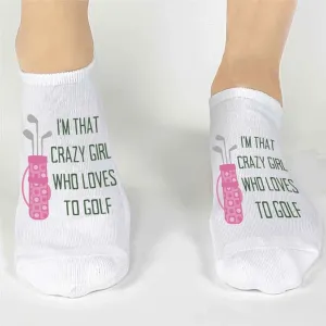 Fun Golf Socks for Women – Crazy Golf Girls No-Show Socks