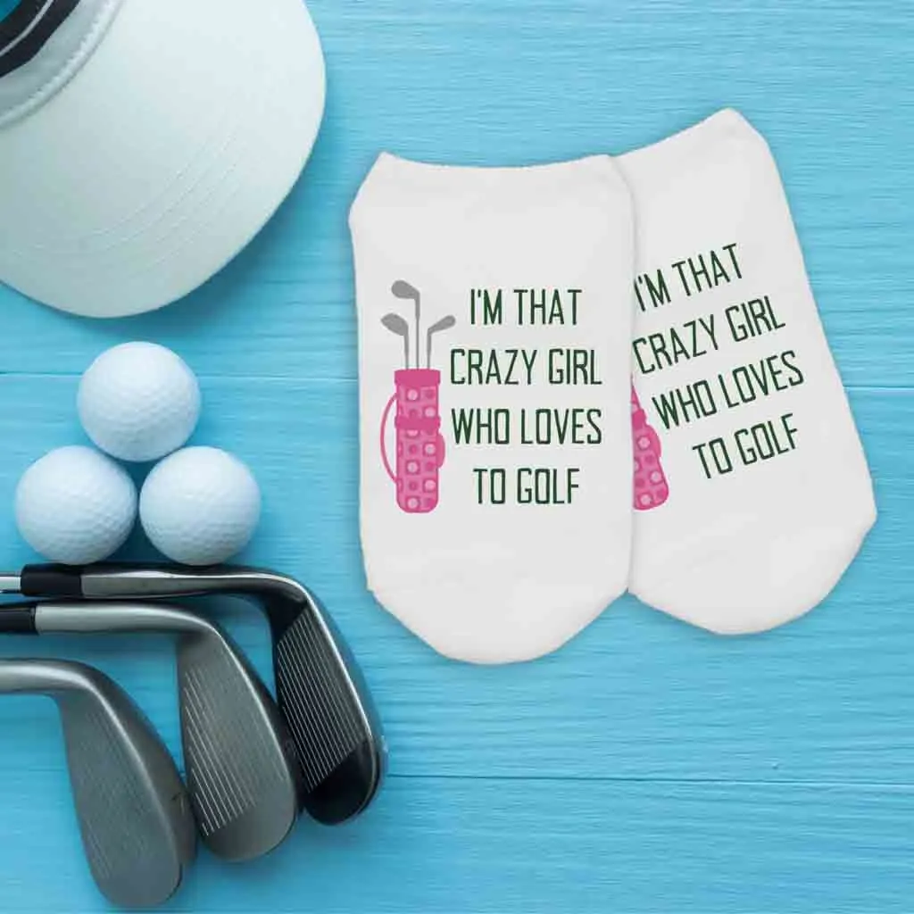 Fun Golf Socks for Women – Crazy Golf Girls No-Show Socks