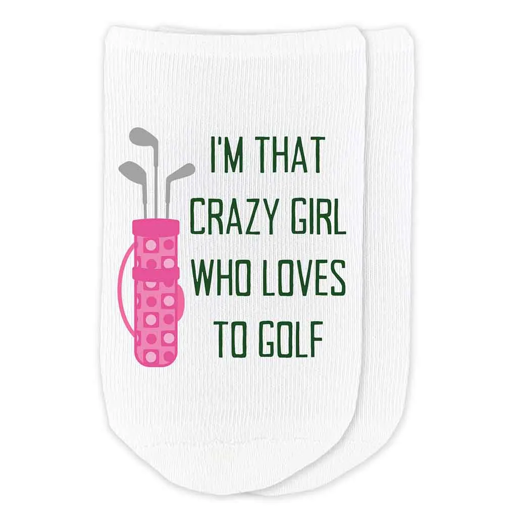 Fun Golf Socks for Women – Crazy Golf Girls No-Show Socks