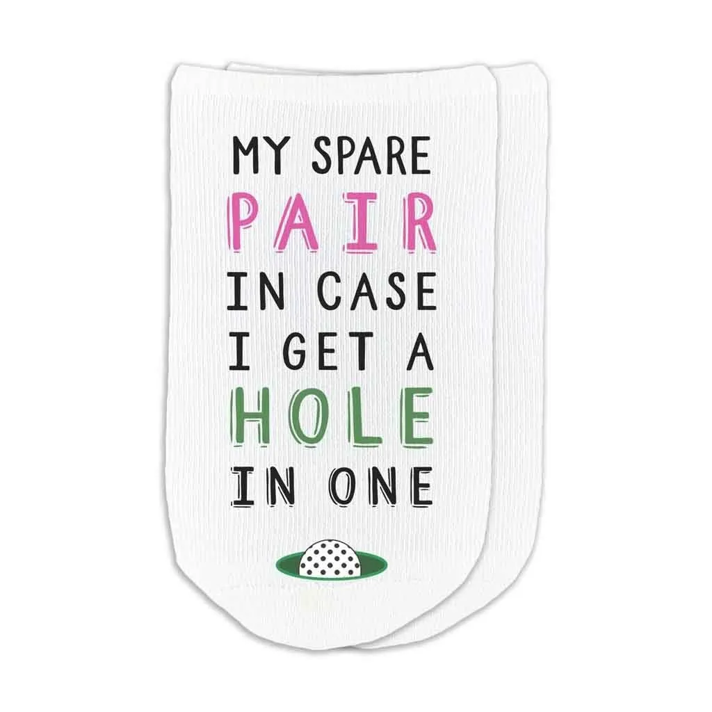 Funny Hole in One Spare Pair Golf Socks for Women