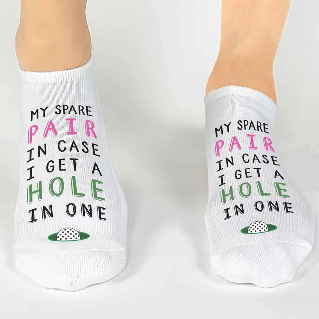 Funny Hole in One Spare Pair Golf Socks for Women