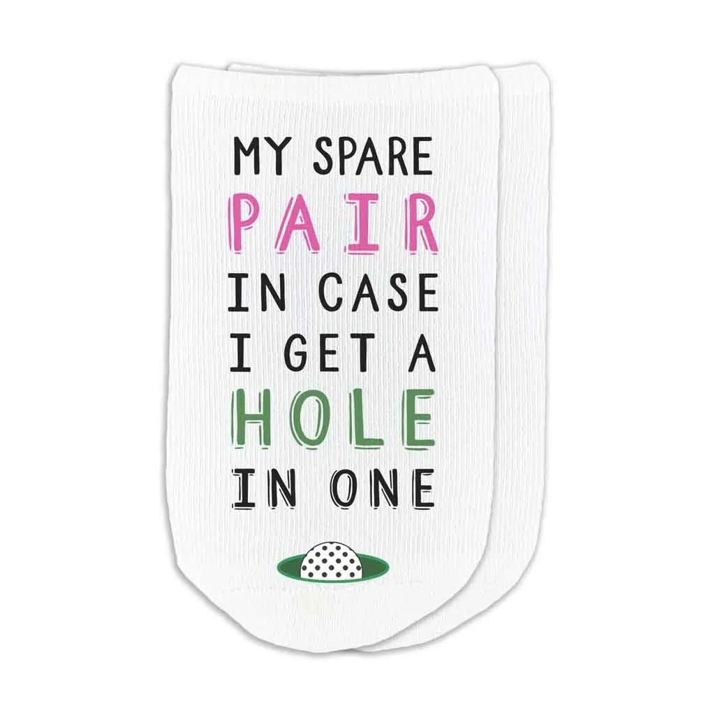 Funny Hole in One Spare Pair Golf Socks for Women
