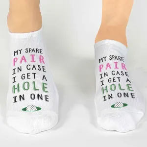 Funny Hole in One Spare Pair Golf Socks for Women