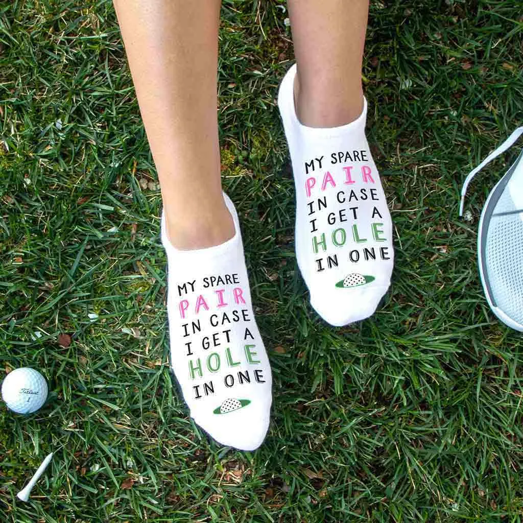 Funny Hole in One Spare Pair Golf Socks for Women