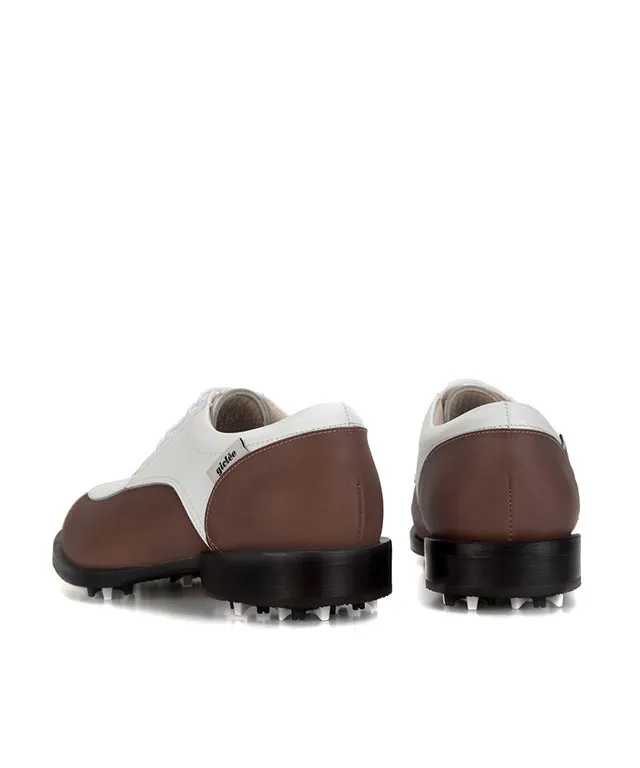 Giclee Unisex Oldies Goodies Premium Leather Golf Shoes - Brown